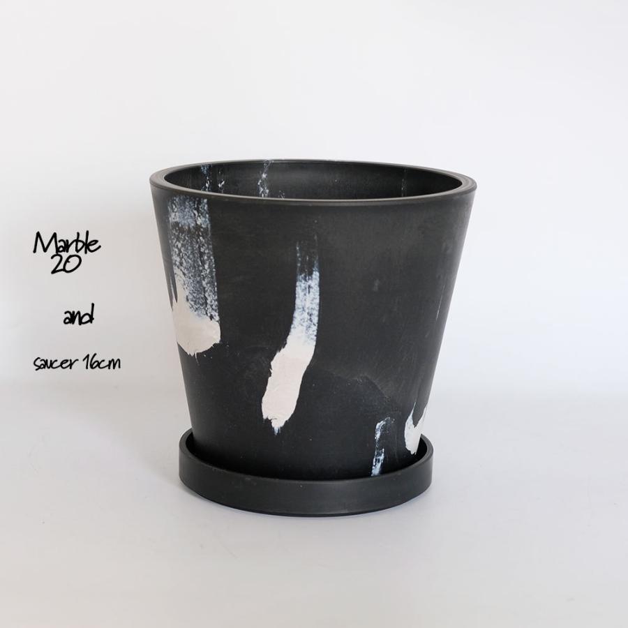 黒プラ鉢 マーブルポット 20 サボテン 頑丈 おしゃれ 塊根植物 多肉 黒