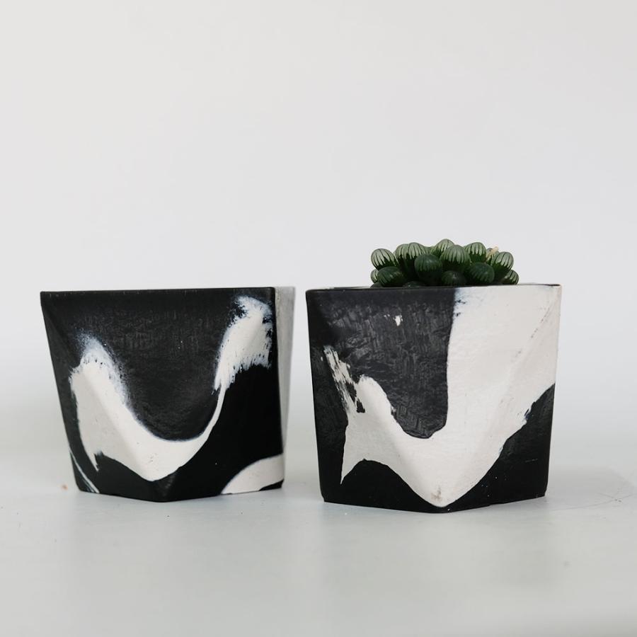 植木鉢 プラ鉢 おしゃれ 軽い プラポット ポリへドロンマーブル 10cm
