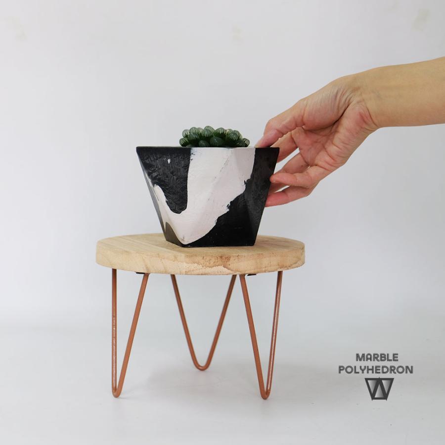 植木鉢 プラ鉢 おしゃれ 軽い プラポット ポリへドロンマーブル 10cm