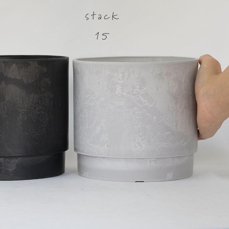 植木鉢 スタック15 サボテン 頑丈 おしゃれ 塊根植物 多肉 黒