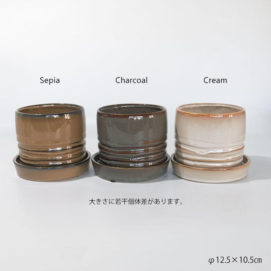 陶器鉢おしゃれ Raffinato Spiral pot 底穴あり セラミック鉢 径12.5cm