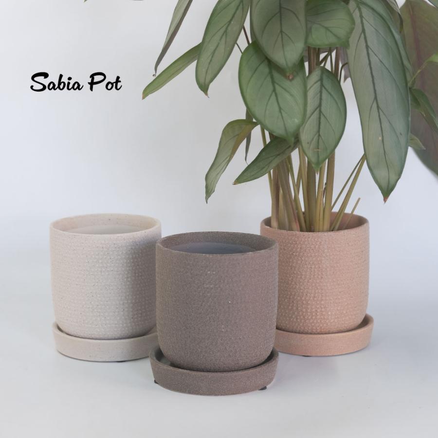陶器鉢 おしゃれ sabia pot 底穴あり セラミック鉢 径10.5cm 高11cm