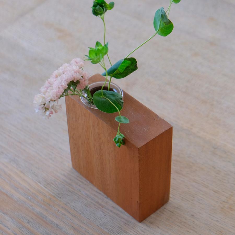 WOOD フラワーベース 花瓶 一輪挿し おしゃれ ミニサイズ