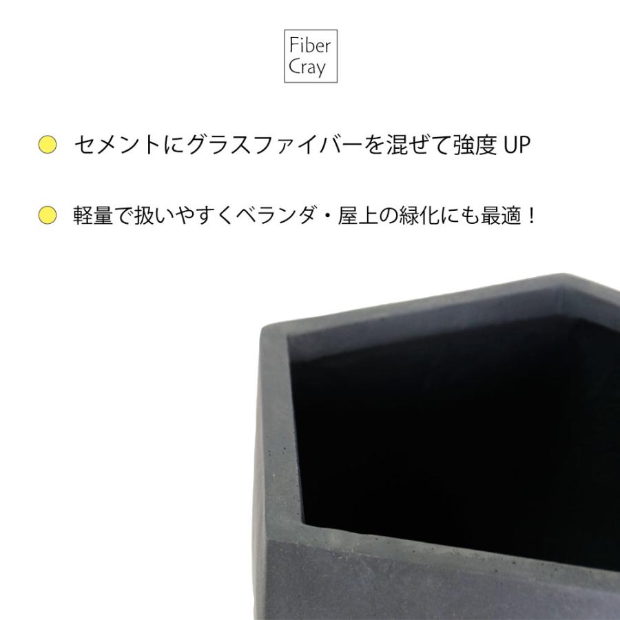 ファイバークレイ プランター ペンタゴン 懸崖8号から10号鉢用 底穴