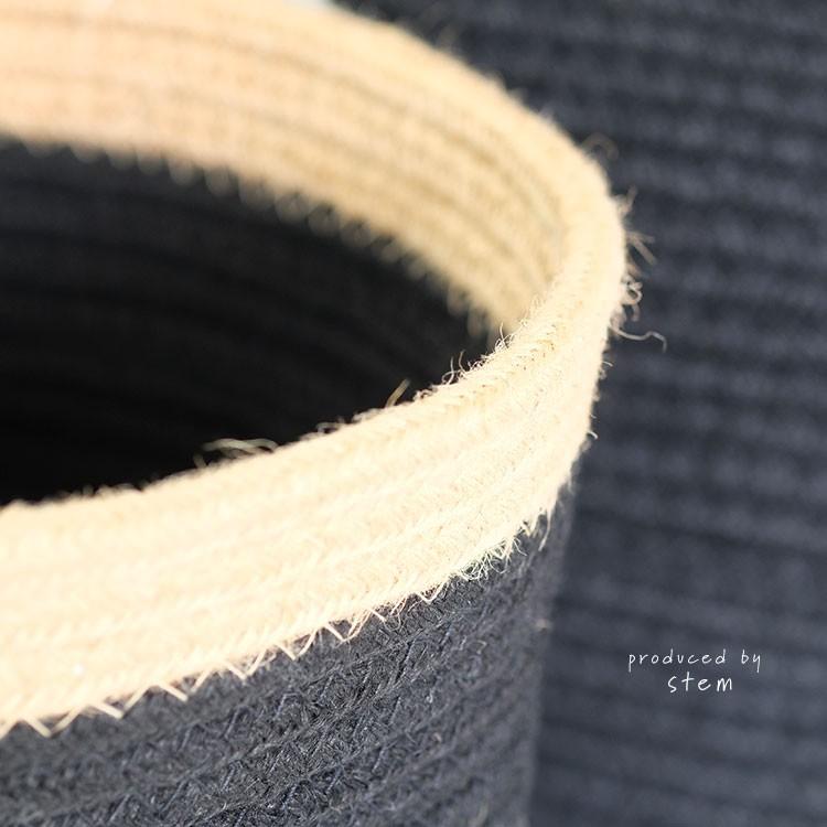 Jute Rope Basket black&natral 38 鉢カバー おしゃれ サボテン 多肉植物 stem ステム_1