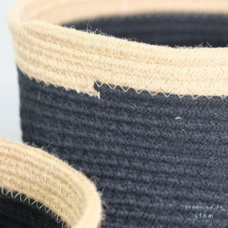 Jute Rope Basket black&natral 38 鉢カバー おしゃれ サボテン 多肉植物 stem ステム_2