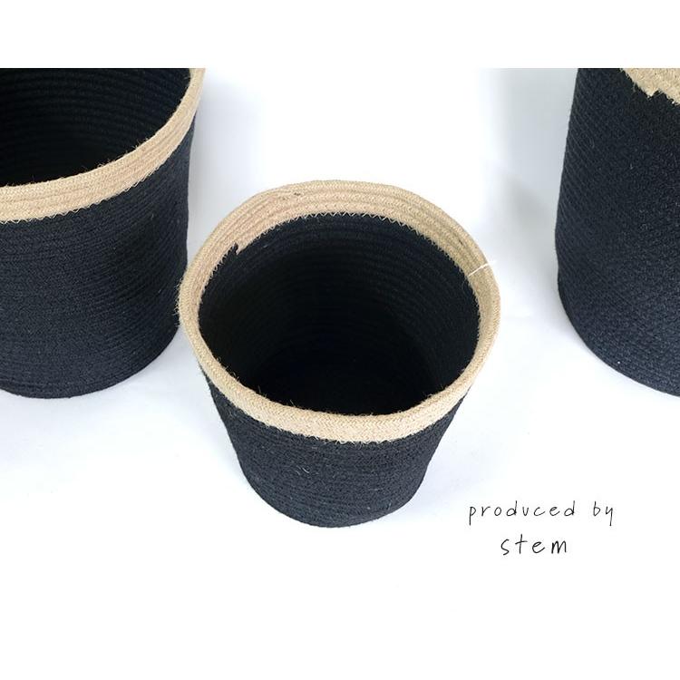 Jute Rope Basket black&natral 38 鉢カバー おしゃれ サボテン 多肉植物 stem ステム_3