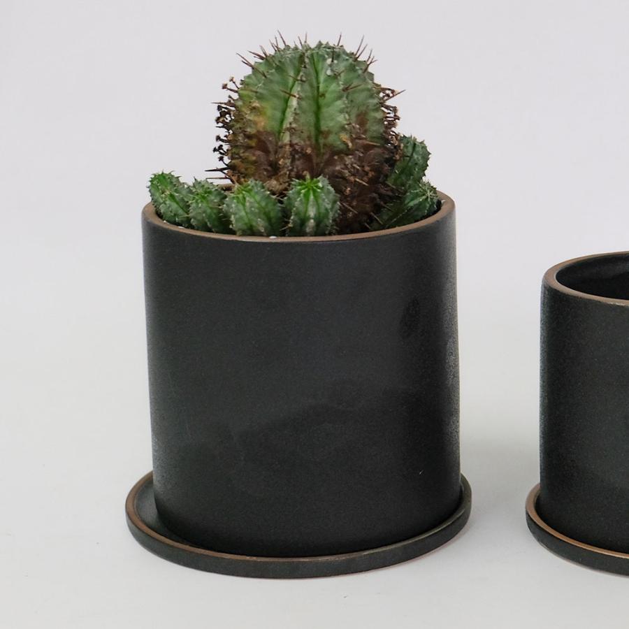 陶器鉢 ブラックチャコールポットシリンダー16 セラミック stem