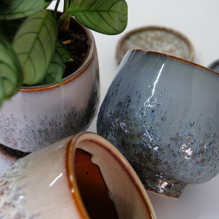 植木鉢 おしゃれ CORM POT & SAUCER 陶器鉢 受皿付 アースカラー