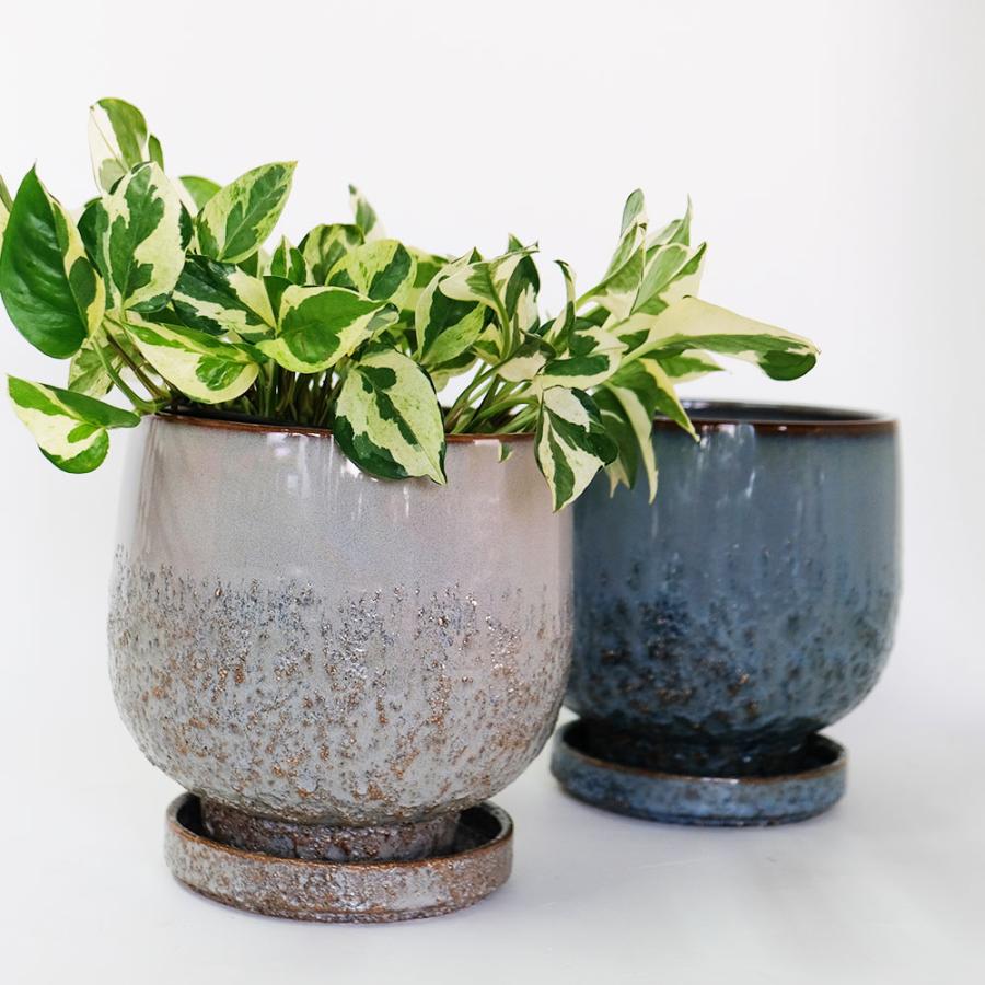 植木鉢 おしゃれ CORM POT & SAUCER Lサイズ 陶器鉢 受皿付 植木鉢 おしゃれ CORM POT & SAUCER Lサイズ 陶器鉢 受皿付