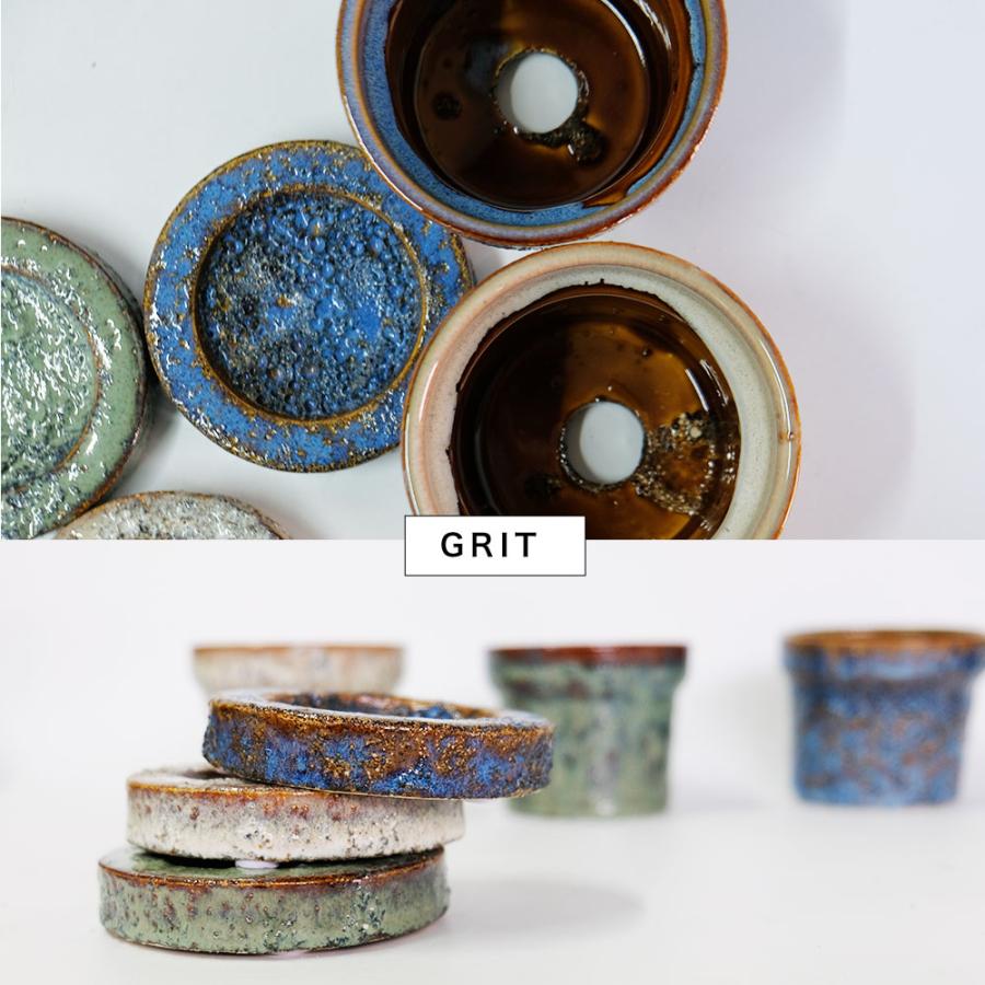 植木鉢 おしゃれ GRIT POT & SAUCER 陶器鉢 受皿付 アースカラー