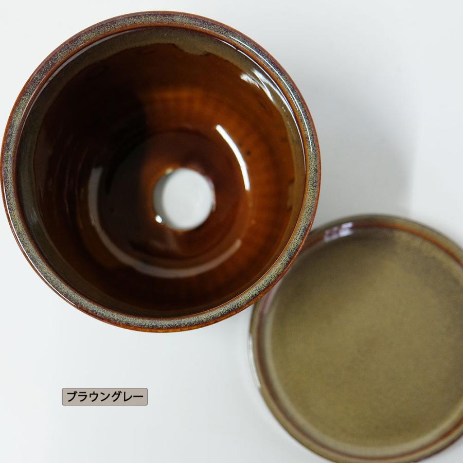 【未使用　値下げ】陶器 植木鉢 おしゃれ STREAK POT & SAUCER 12cm 4号 陶器鉢 受皿付 シック