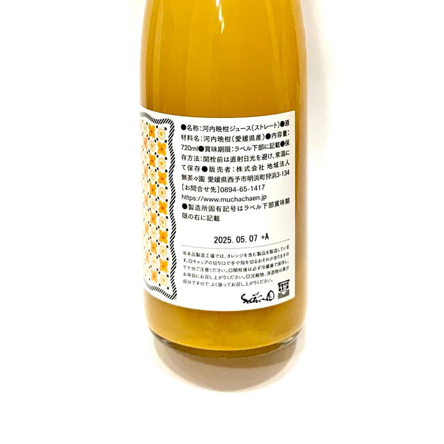 河内晩柑ジュース 果汁100% ストレート 720ml 苦味がクセになる 愛媛県