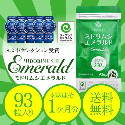 石垣産ユーグレナミドリムシエメラルド☆2袋セット☆おまけ付き☆ ミドリムシ エメラルド ユーグレナ サプリメント 2個セット（1個93粒入