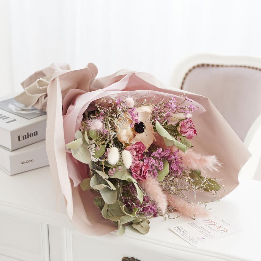 ナチュラルガーデンリース パープルカラー ドライフラワーリース 紫