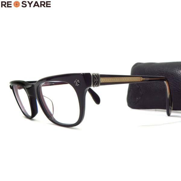 今季一番 美品 50 21 ケース付き 眼鏡 黒縁 ウェリントン サイドbsフレア Instabutt Ch クロムハーツ 正規保証 財布 帽子 ファッション小物