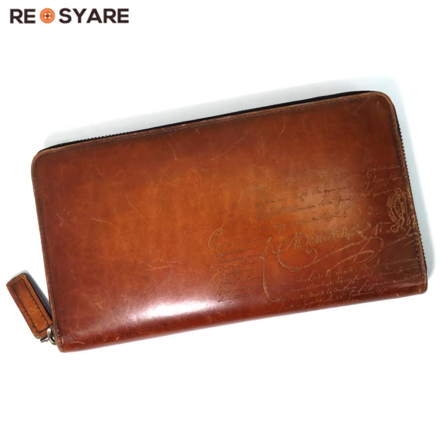 良品 ベルルッティ 18AW ラージ イタウバ スクリット カリグラフィ