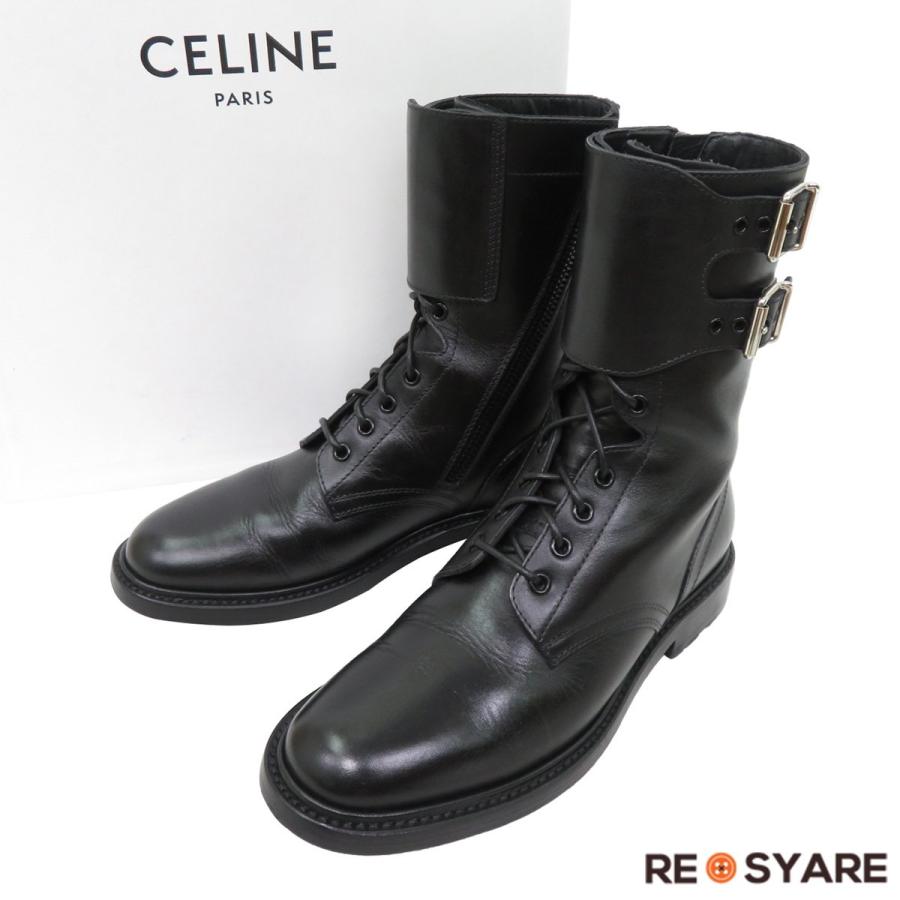 美品 CELINE セリーヌ 2019AW RA02 レザー ダブル ベルト ストラップ 