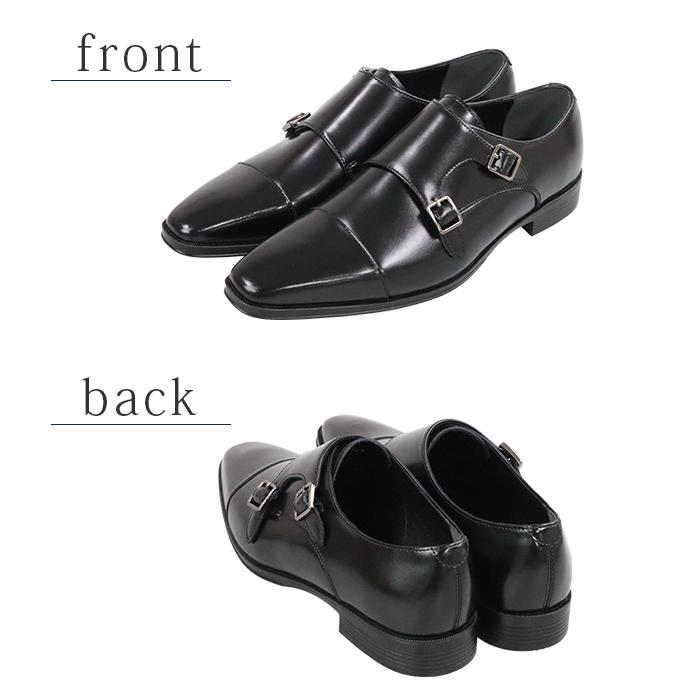 ビジネスシューズ 本革 メンズ ロングノーズ おしゃれ モンク