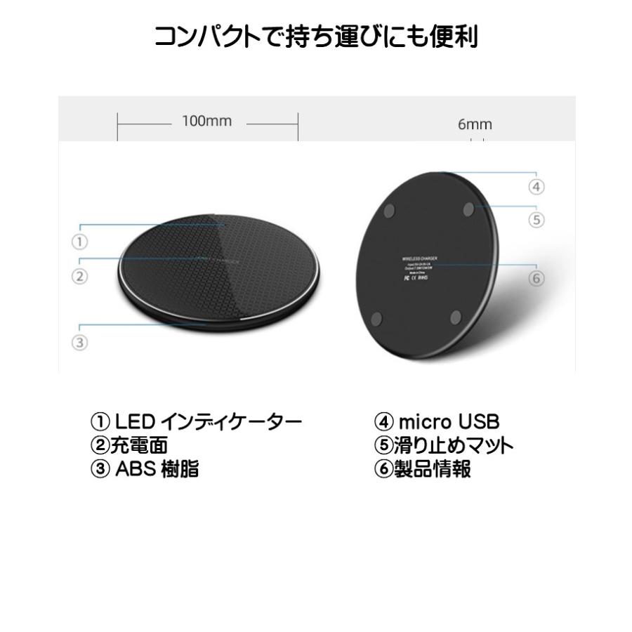 Qi ワイヤレス充電器 急速充電器 コンパクト ワイヤレスチャージャー