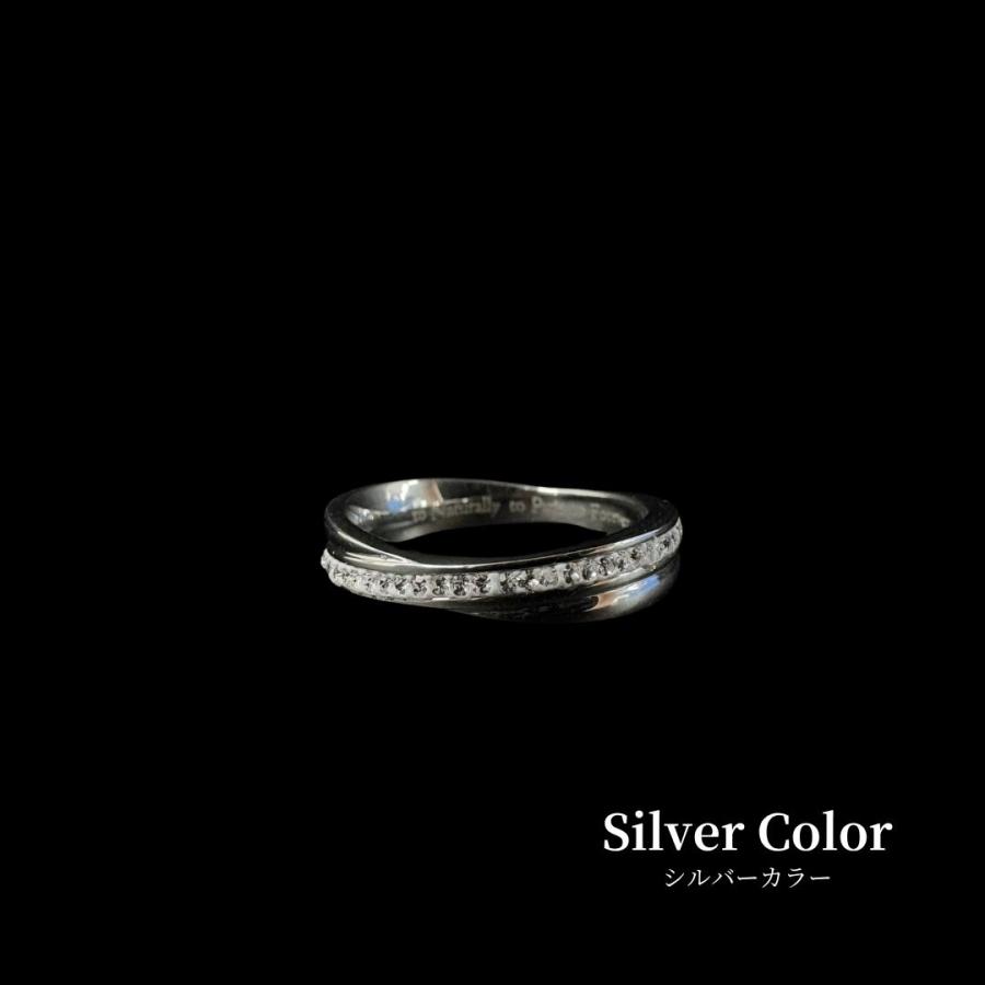 Pure フルエタニティ リング ステンレス シルバー ピンク