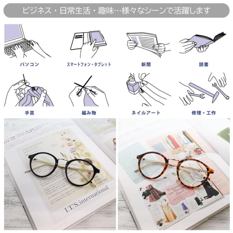 リーディンググラス 老眼鏡 おしゃれ ブルーライトカット リーディング