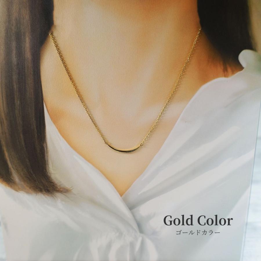 ネックレス ステンレス つけっぱなし バーライン ステンレスネックレス 金属アレルギー対応 錆びないネックレス ライン バー レディースの画像