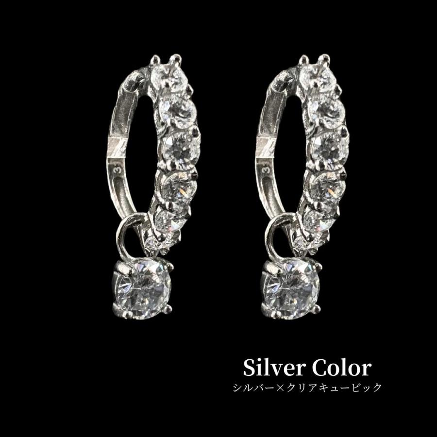 ピアス アレルギー対応 つけっぱなし フープピアス レディース 小さめ 揺れる サージカルステンレス ステンレスピアス 金属アレルギー キュービックジルコニアの画像
