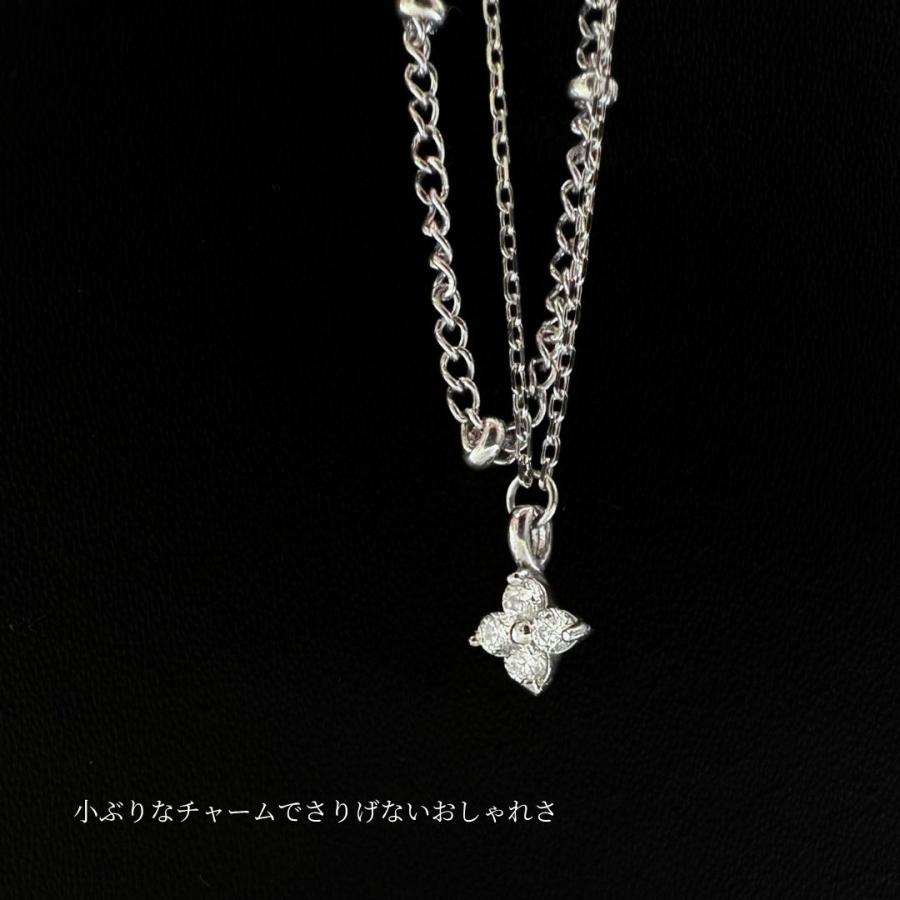 ブレスレット レディース 華奢 花 フラワー ステンレス つけっぱなし シルバー ピンクゴールド 金属アレルギー対応 50代 40代 30代 20代_5