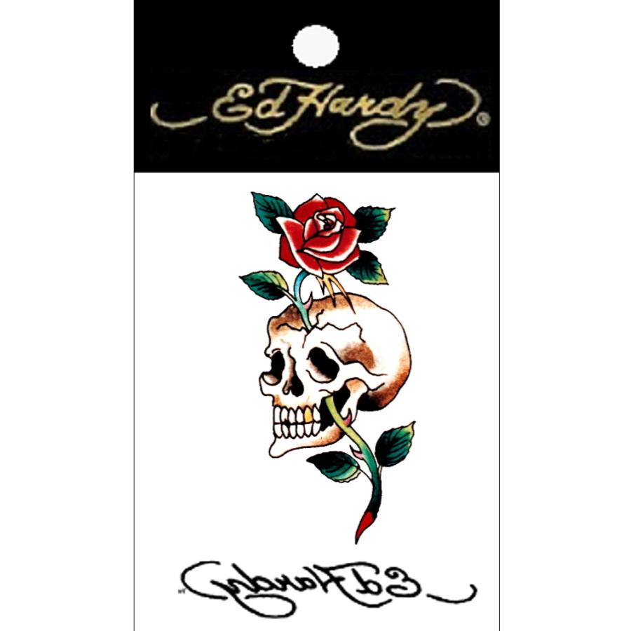 タトゥーシール ボディシール ステッカー エドハーディ Edhardy スカルローズ スカルナイフ ドクロ スカル カジノ イベント イベント カラー 白黒 おまけ付き Aedft 002 5 Bj Direct 通販 Yahoo ショッピング