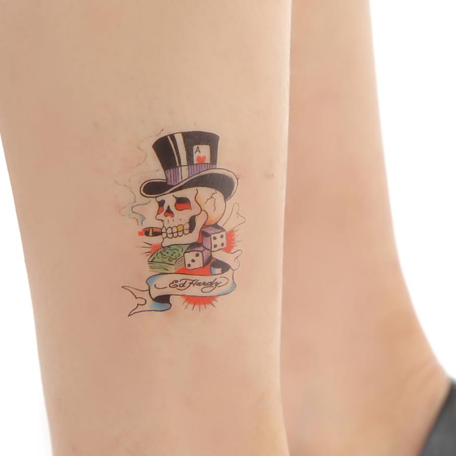 タトゥーシール ボディシール ステッカー エドハーディ Edhardy スカルローズ スカルナイフ ドクロ スカル カジノ イベント イベント カラー 白黒 おまけ付き Aedft 002 5 Bj Direct 通販 Yahoo ショッピング