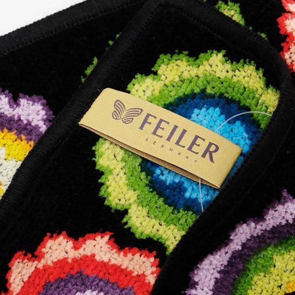 フェイラー Feiler ハンドタオル 25×25cm RAINBOWBUTTON BLACK ゆうパケット送料無料｜bjkyoto｜02