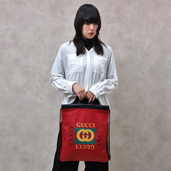 GUCCI グッチ プリント レザー バックパック ナップサック リュック 