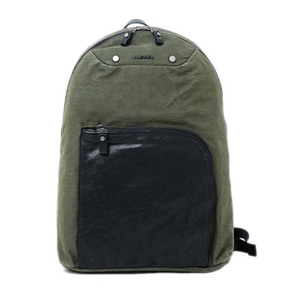 ディーゼル メンズ Diesel L L4back ナイロン レザー T7415 メンズ リュックサック バックパック ビジネス Pcバッグ X メンズ グリーン系 ブランドジュエリー京都 P0054 T7415 オーダー 格安