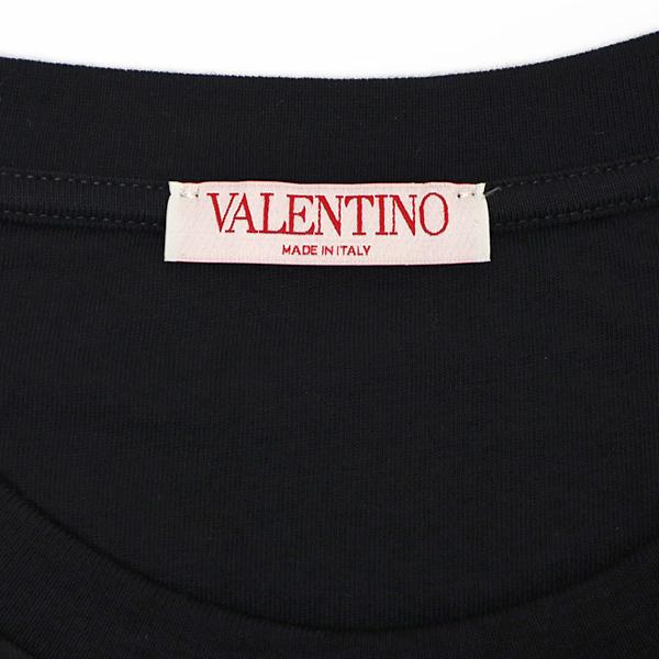 ヴァレンティノ バレンチノ VALENTINO コットン ベージュ系ロゴ入り 半袖 Tシャツ ブラック [メンズ][レディース] XV3MG10V84F 757 NS10｜bjkyoto｜10