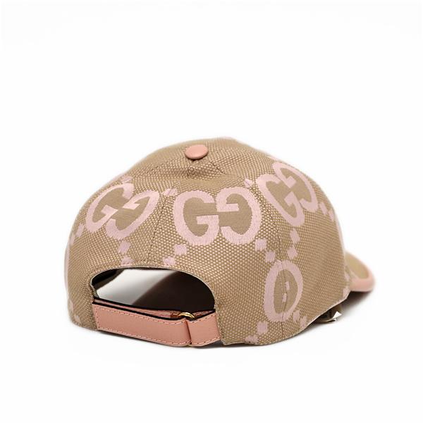 グッチ GUCCI ジャンボGG ベースボール キャップ 帽子 ベージュ×ピンク