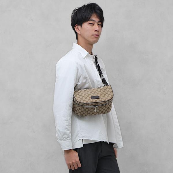 GUCCI グッチ アウトレット GGキャンバス×レザー ボディバッグ GUCCI グッチ アウトレット GGキャンバス×レザー ボディバッグ