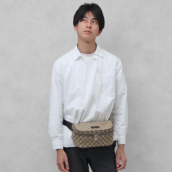GUCCI グッチ アウトレット GGキャンバス×レザー ボディバッグ GUCCI グッチ アウトレット GGキャンバス×レザー ボディバッグ
