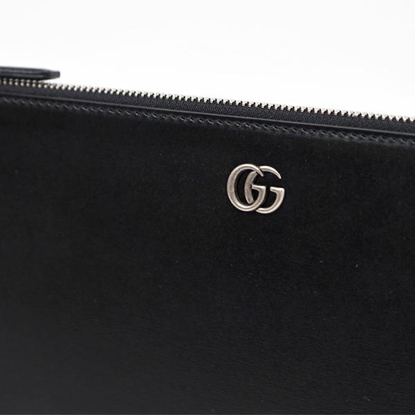 グッチ GUCCI アウトレット GGマーモント レザー クラッチバッグ ポーチ ブラック [メンズ] 475317 0YK0N 1000 NS10｜bjkyoto｜02