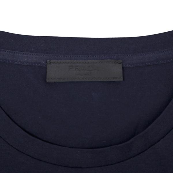 プラダ PRADA アウトレット FILO DI SCOZIA ロゴプリント コットン 半袖 Tシャツ ネイビー [メンズ][レディース] UJN656 1WPG F0960 NS2304 NS10｜bjkyoto｜05