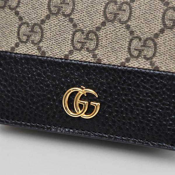 グッチ GUCCI GGマーモント オンライン限定 GGスプリーム カードケース ウォレット 二つ折り 折財布 ベージュ×ブラック [レディース] 658610 17WAG 1283｜bjkyoto｜02