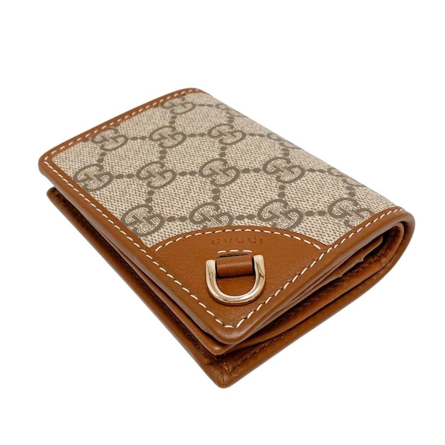 GUCCI グッチ GGエンブレム キャンバス×レザー ミニ ウォレット GUCCI グッチ GGエンブレム キャンバス×レザー ミニ ウォレット