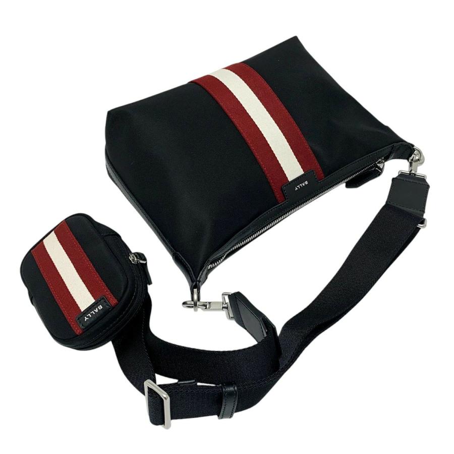 バリー BALLY コード ナイロン クロスボディバッグ ショルダーバッグ リボンモチーフ カジュアル ブラック [メンズ] CODE CARRY U901P 6311760の画像