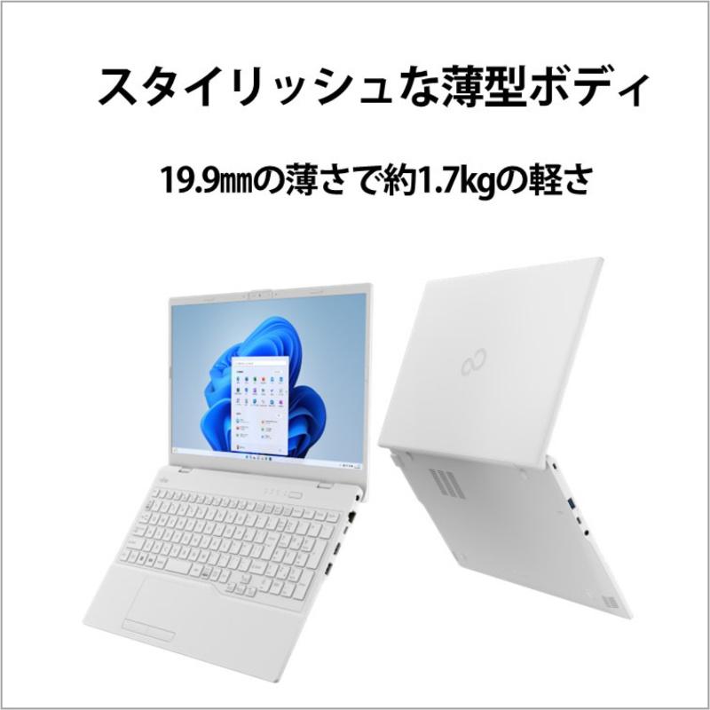 【展示品】 富士通 FUJITSU ノートパソコン FMV Lite 15.6型 FHD/ Celeron 7305/ メモリ 8GB/ SSD 256GB/ Windows 11 / Webカメラ/ 2024 Office付き/ ホワイトの画像