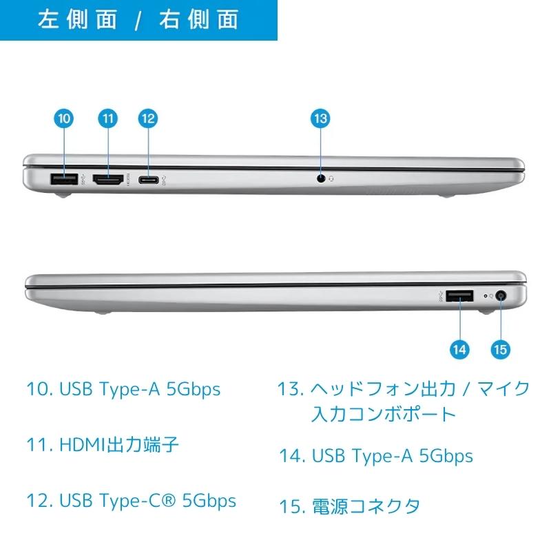 HP 15 ノートパソコン 15-fc0000 薄型 15.6型/ Ryzen 5/ メモリ 16GB 