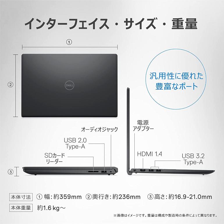 DELL デル ノートパソコン Inspiron 15 3000 3520 15.6型FHD/ Core i7-1255U/ メモリ 8GB/ SSD 512GB/ Win 11 / Office 付き/ カーボンブラック 【新品】｜bjy-store｜08