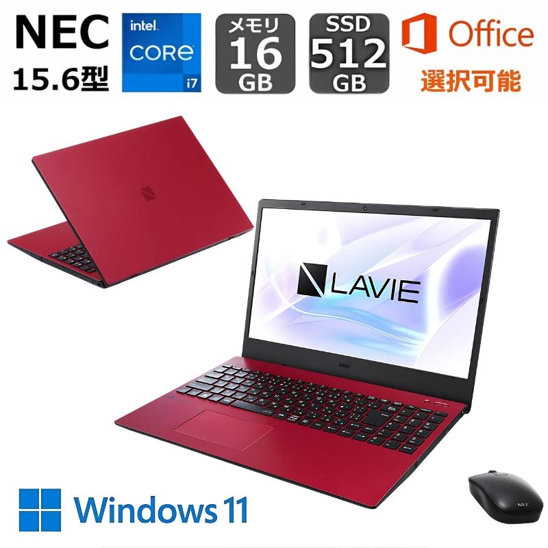NEC ノートパソコンWindows11レッドOffice付きcore i7赤 【公式通販】