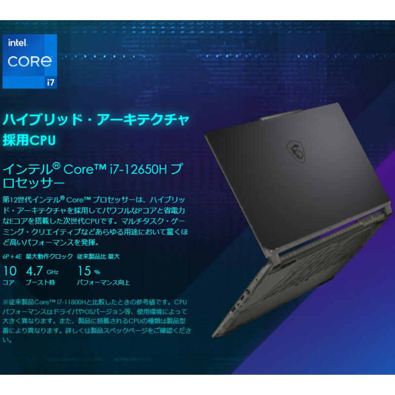 MSI 薄型・軽量 ゲーミングノートパソコン Cyborg 15 A12V 15.6