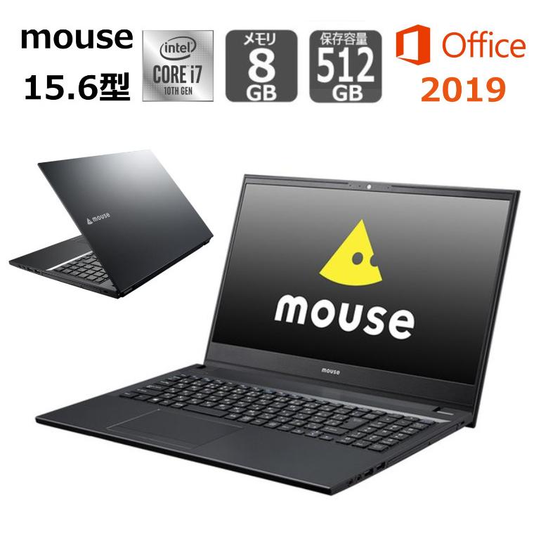 mouse ノートパソコン PCYN1051H20G-B 15.6型フルHD液晶/ Win10/ Corei7 / メモリ8GB/ SSD 512GB/ Office付き/ WEBカメラ/ ブラック 【新品・量販店印付き品】｜bjy-store