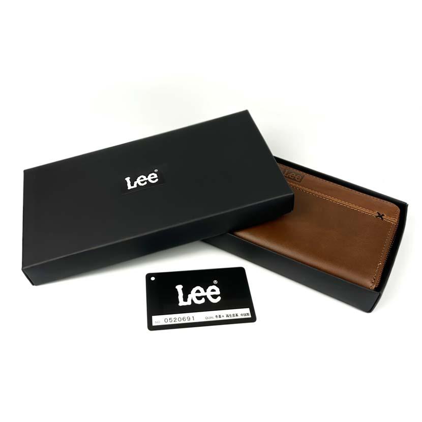 Lee（リー） 財布 メンズ 長財布 本革 ラウンドファスナー クロス